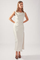 Sand Glossy Nights Maxi Dress